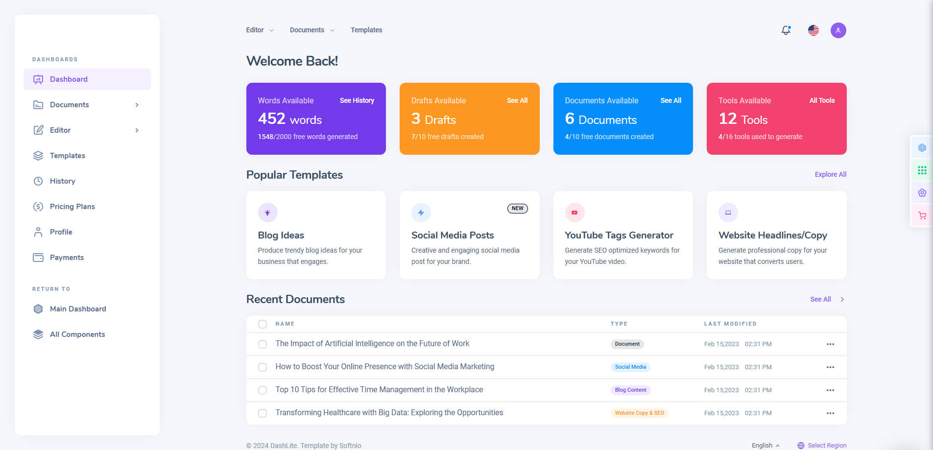 dashlite-设计优美的多场景前端解决方案

