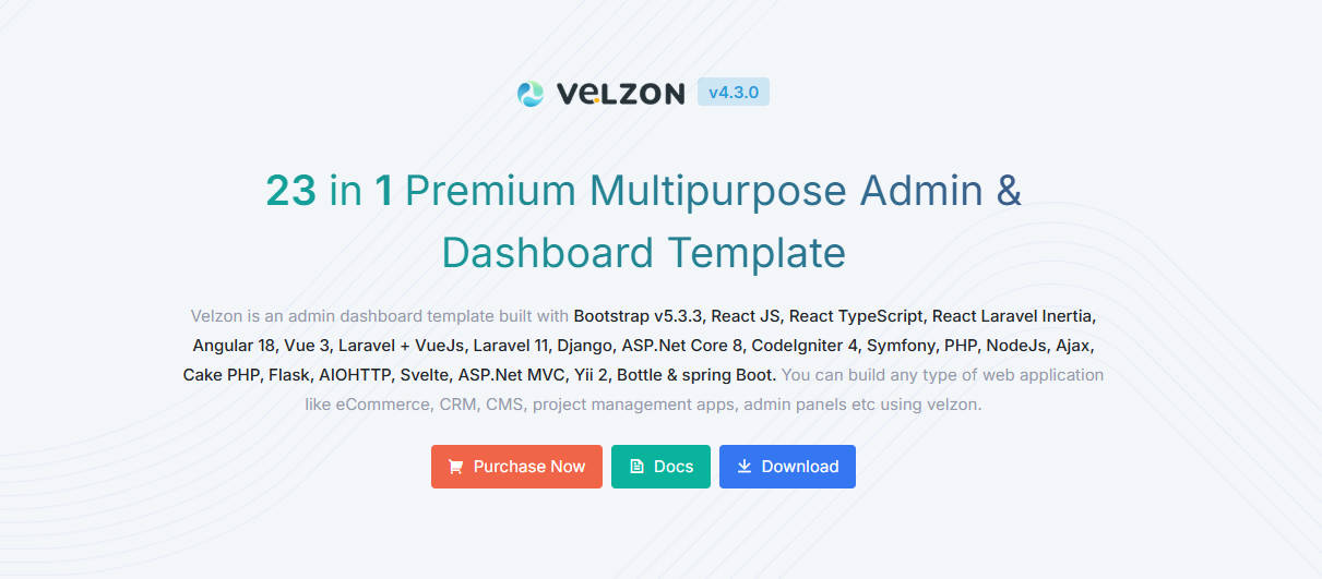 velzon-支持多框架的前端解决方案